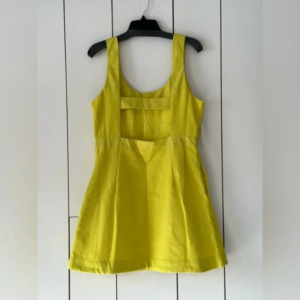 Anthropologie Yellow Green Sundress Sleeveless Square Neck - Picture 3 of 9